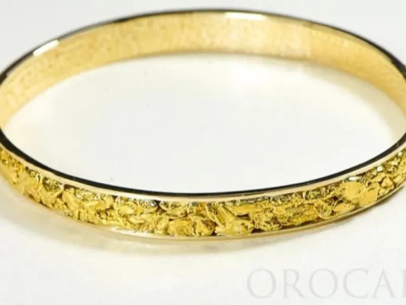 Orocal Gold Nugget Natural Bangle Bracelet - BB8MM