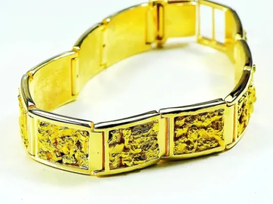 Orocal Gold Nugget Wide Square Bracelet - B16MM11L