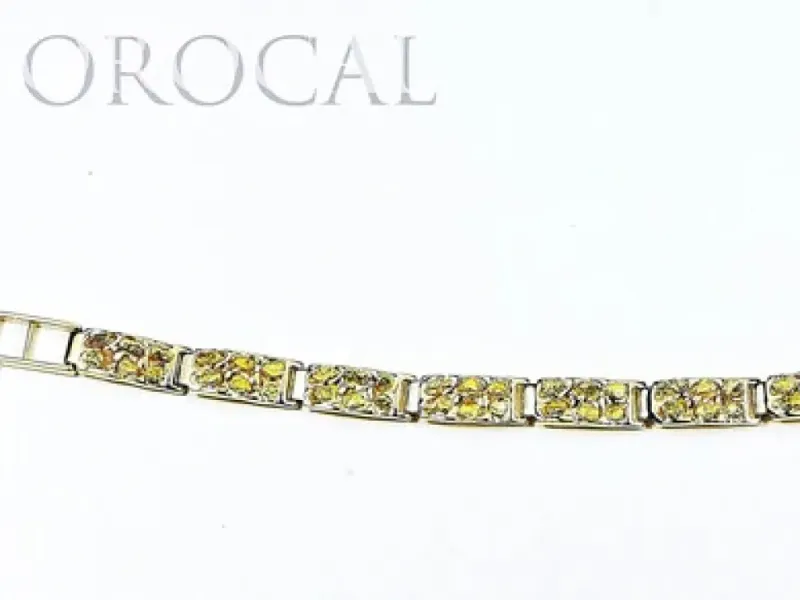 Orocal Gold Nugget Small Rectangular Link Bracelet - BFFB6L9