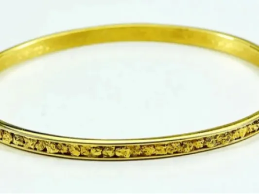 Orocal Gold Nugget Natural Thin Bangle Bracelet - BB4MM