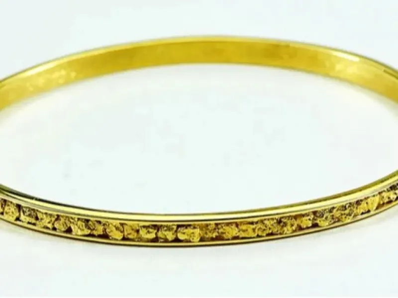 Orocal Gold Nugget Natural Thin Bangle Bracelet - BB4MM