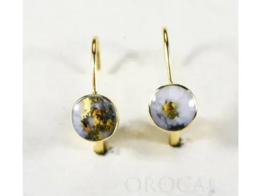 Orocal Gold Quartz Round Leaver Back Earrings - ELBBZ6MMQ