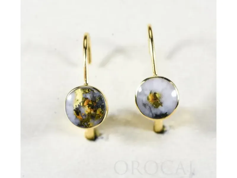 Orocal Gold Quartz Round Leaver Back Earrings - ELBBZ6MMQ