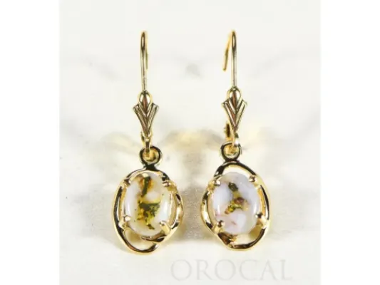 Orocal Gold Quartz Free-Form Drop Earrings  - EN805XSQ/LB