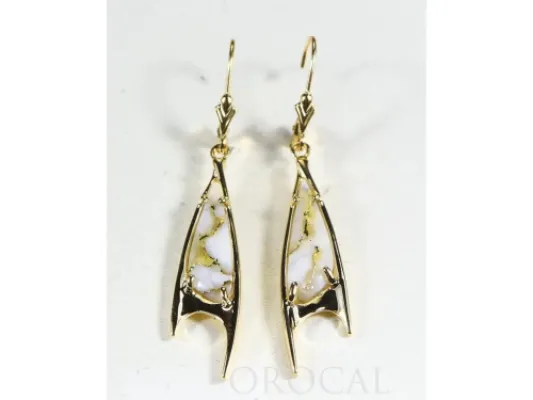Orocal Gold Quartz Arrowhead Hanging Earrings - EN3700Q/LB