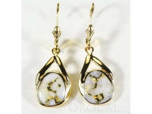 Orocal Gold Quartz Oval Lever Back Earrings- EN782Q/LB