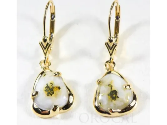 Orocal Gold Quartz Free-Form Drop Earrings  - ESC115XSQ/LB