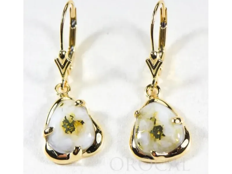Orocal Gold Quartz Free-Form Drop Earrings  - ESC115XSQ/LB