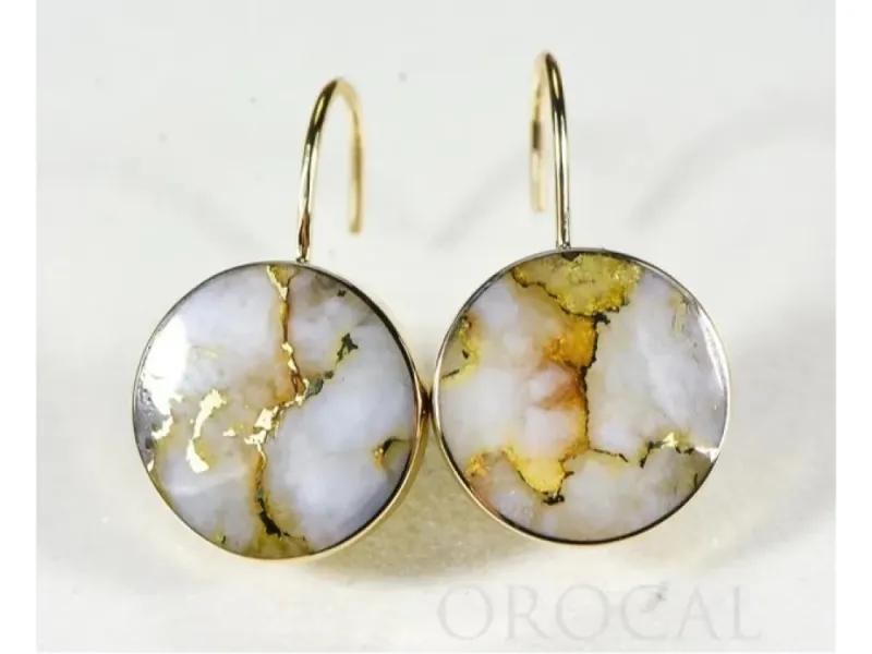 Orocal Gold Quartz Circular Drop Earrings  - ELBBZ12MMQ