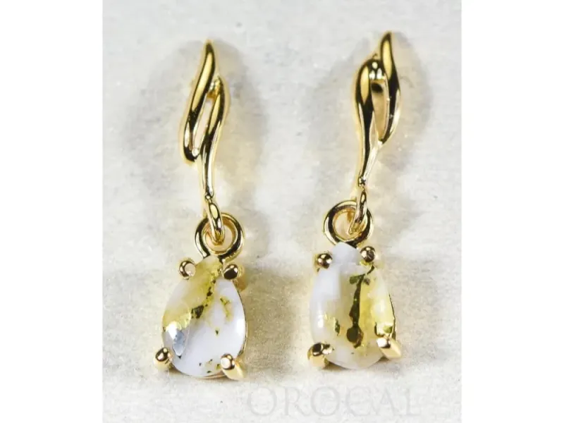 Orocal Gold Quartz Teardrop Earrings - EN570SQ