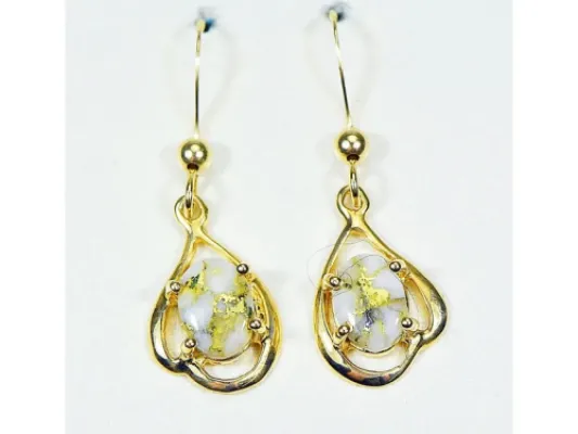Orocal Gold Quartz Oval Earrings - EN870SMQ/LB