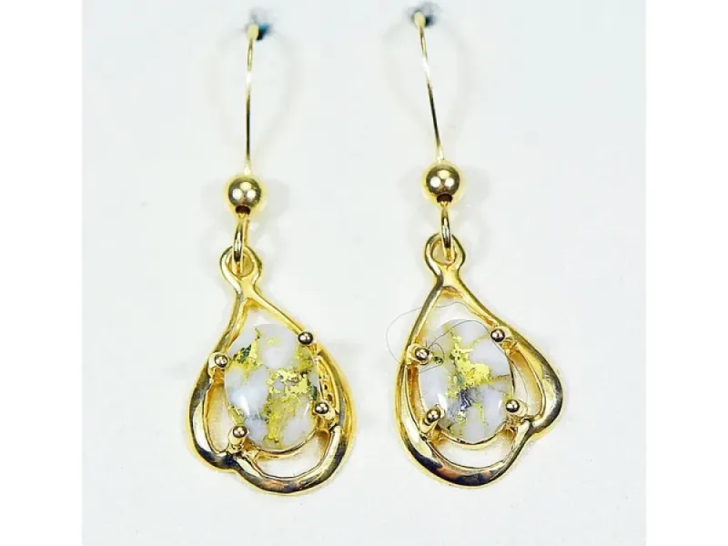 Orocal Gold Quartz Oval Earrings - EN870SMQ/LB