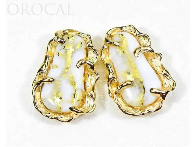 Orocal Gold Quartz Free-Form Stud Earrings  - EFFQ5