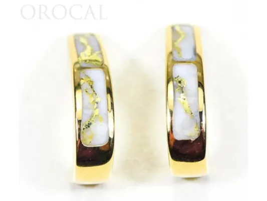 Orocal Gold Quartz Half Hoop Earrings  - EH36Q