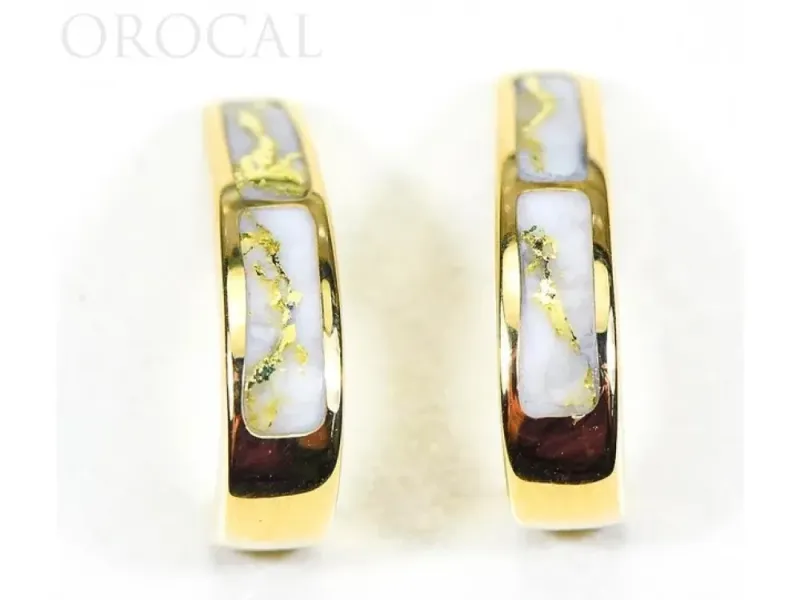 Orocal Gold Quartz Half Hoop Earrings  - EH36Q