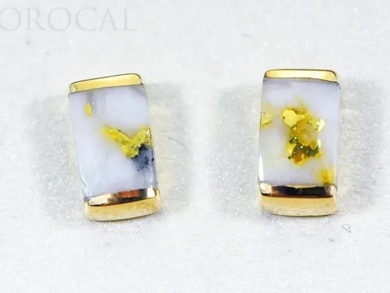Orocal Gold Quartz Rectangular Earrings  - EJ37Q