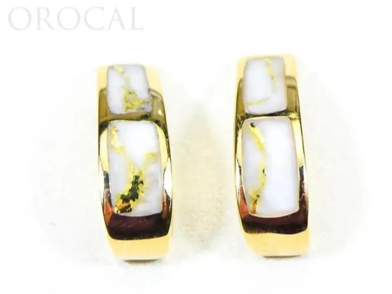 Orocal Gold Quartz Half Hoop Earrings  - EH41Q