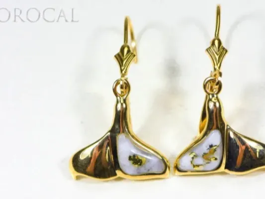 Orocal Gold Quartz Half Whale Tail Earrings - EDLWT12Q/LB