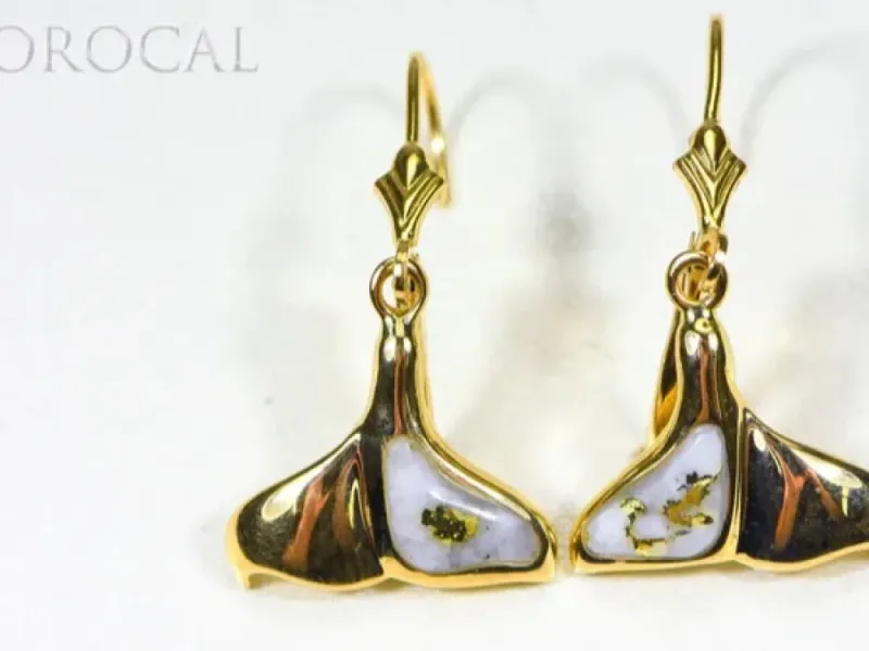 Orocal Gold Quartz Half Whale Tail Earrings - EDLWT12Q/LB