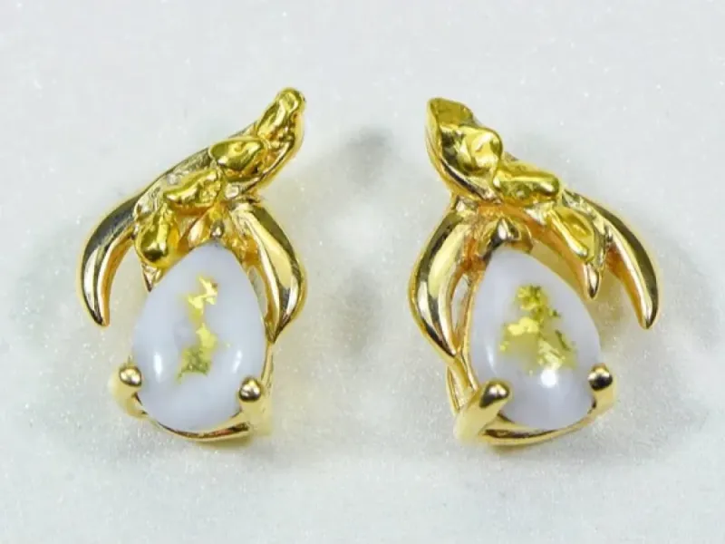 Orocal Gold Quartz Teardrop Earrings - EN792SNQ