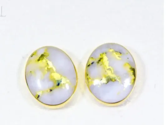 Orocal Gold Quartz Oval Earrings- EBZ8*6Q