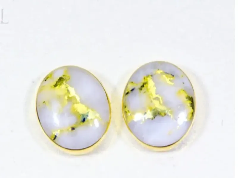 Orocal Gold Quartz Oval Earrings- EBZ8*6Q