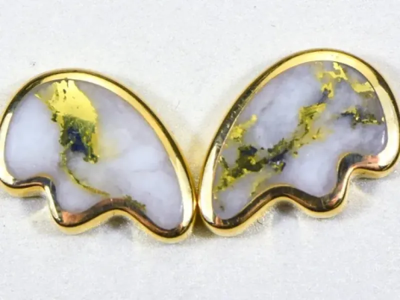 Orocal Gold Quartz Bear Earrings- EBR1MHQ