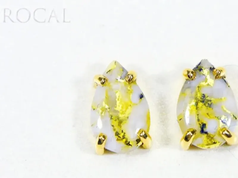 Orocal Gold Quartz Teardrop Earrings - E10*7Q
