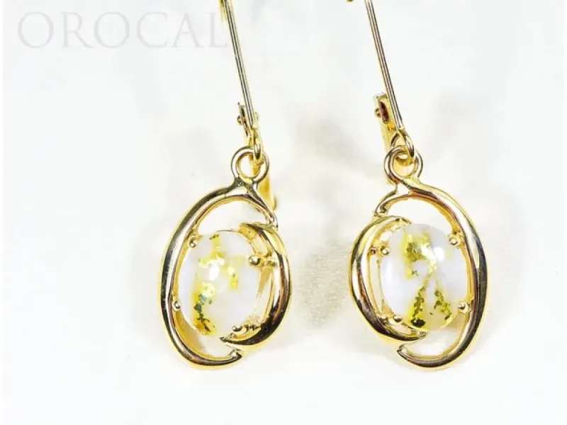 Orocal Gold Quartz Round Earrings - EN805Q/LB