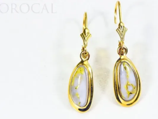 Orocal Gold Quartz Drop Leaver Back Earrings- EN762Q/LB