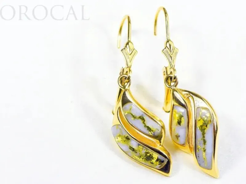 Orocal Gold Quartz Double Stripe Earrings- EN645Q/LB
