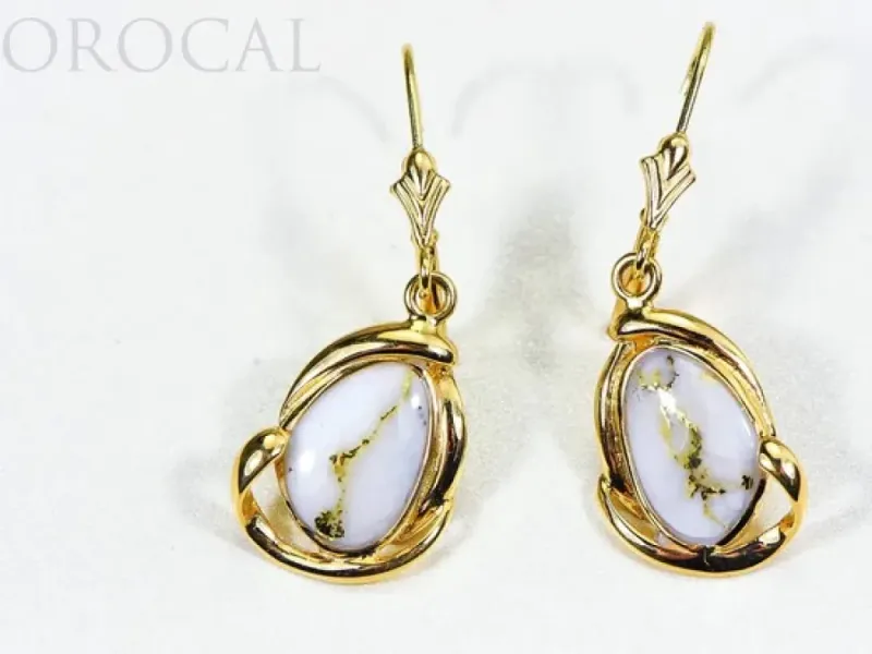 Orocal Gold Quartz Oval Earrings - EN1105Q/LB