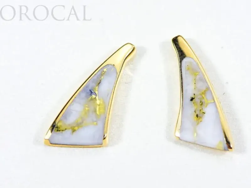 Orocal Gold Quartz Natural Wedge earrings - EDL8SQ