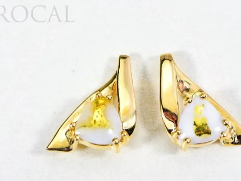 Orocal Gold Quartz Natural Trillion earrings - EDL77Q