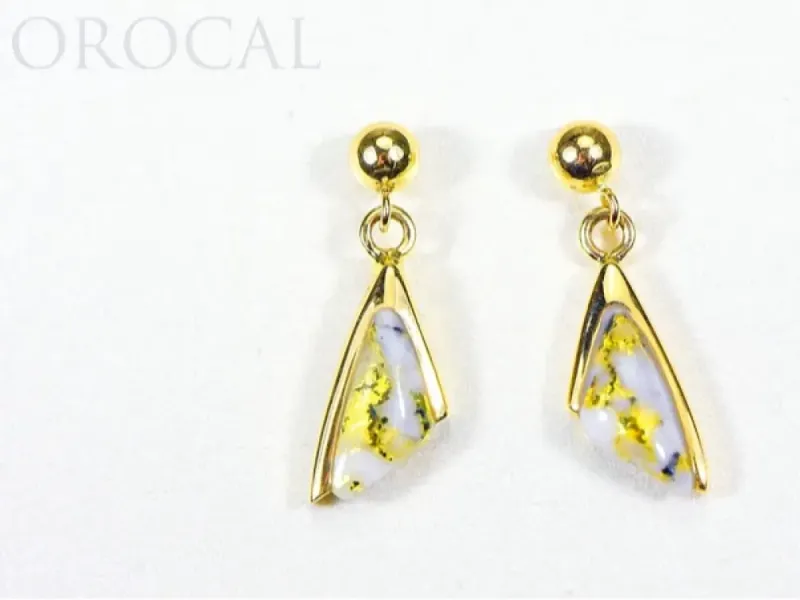 Orocal Gold Quartz Wedge Drop Earrings - EDL25SQ/PD