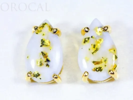 Orocal Gold Quartz Teardrop earrings - E13*8Q
