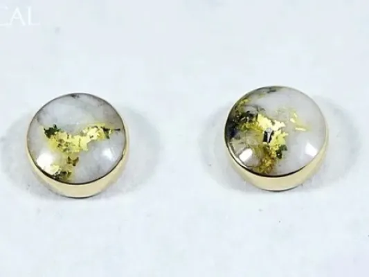 Orocal Gold Quartz Circle Post Earrings - EBZ5MMQ
