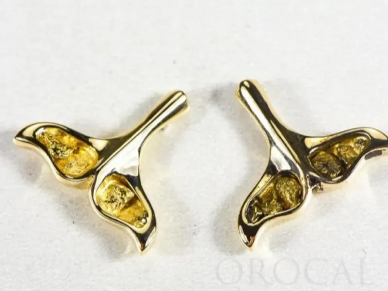 Orocal Gold Nugget Whale Tail Earrings - EDLWT8SOL