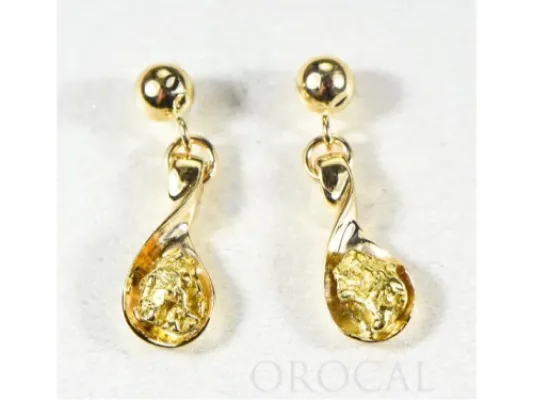 Orocal Gold Nugget Elegant Drop Earrings - EAJ054N/PD