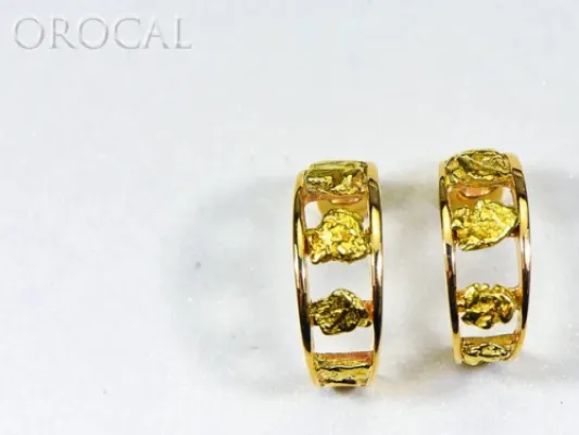 Orocal Gold Nugget Natural Hoop Earrings - EH19