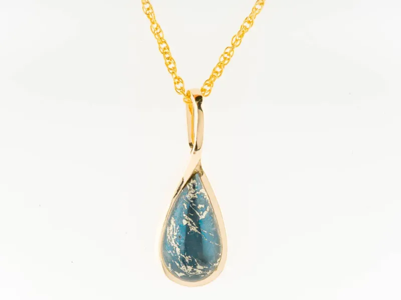 Star Of Alaska Teardrop Shaped Covellite Pendant