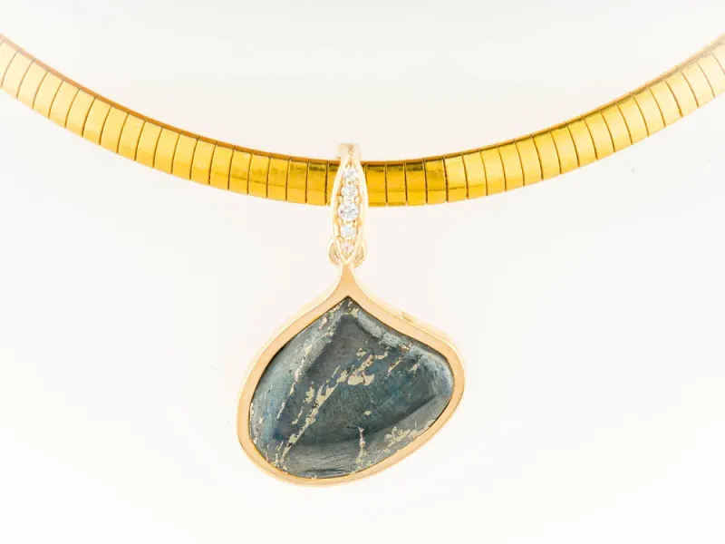 Star Of Alaska Marquise Shaped Covellite Pendant