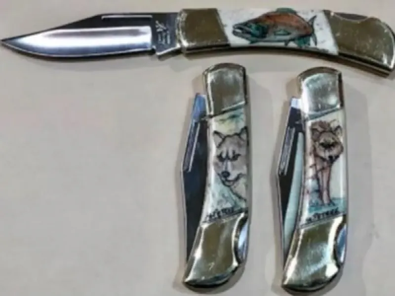SCRIMSHAW “WARRIOR” KNIFE
