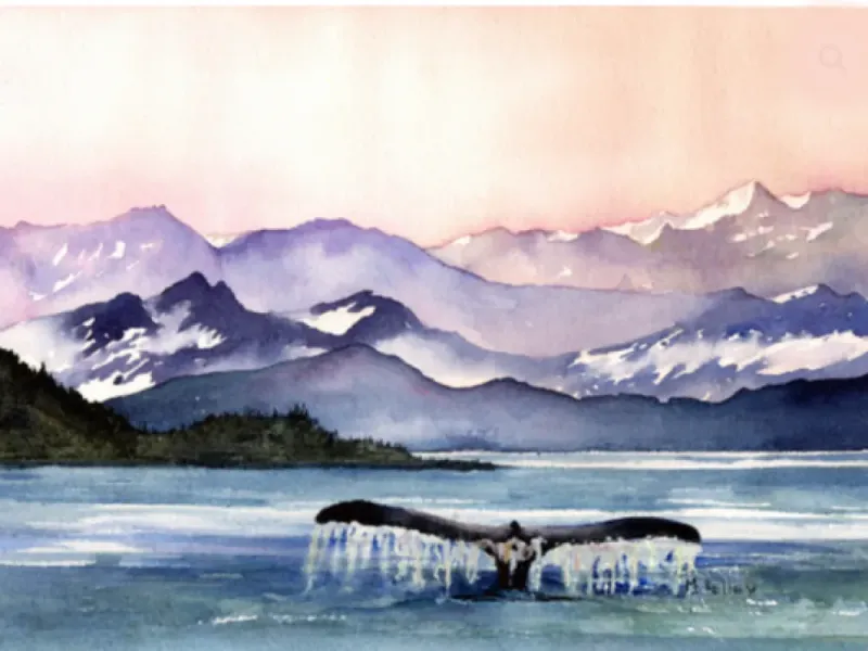 Water Color Art Print “Twilight Tail” 11x14 by Maida Kelly