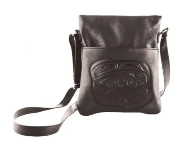 EMBOSSED RAVEN Solo Bag (Black Leather)