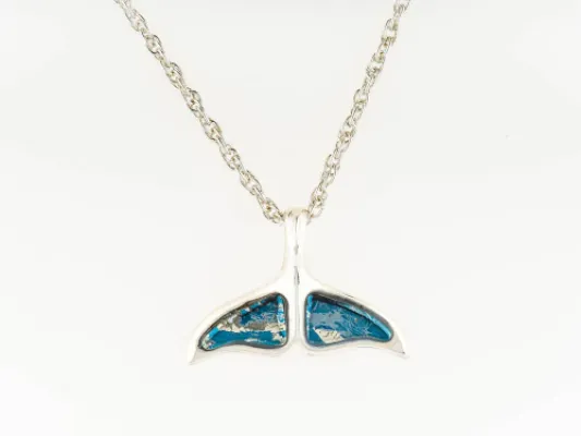 Star of Alaska Wide Curved Covellite Whale Tail Pendant