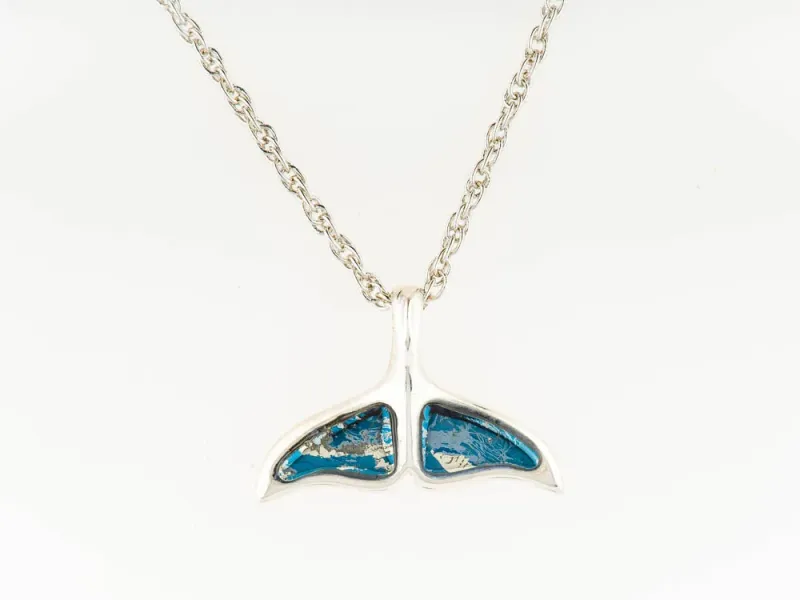 Star of Alaska Wide Curved Covellite Whale Tail Pendant