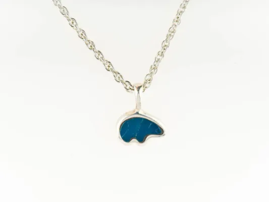 Star Of Alaska Small Bear Silhouette Covellite Pendant 