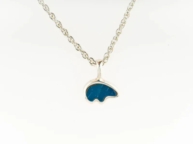 Star Of Alaska Small Bear Silhouette Covellite Pendant 
