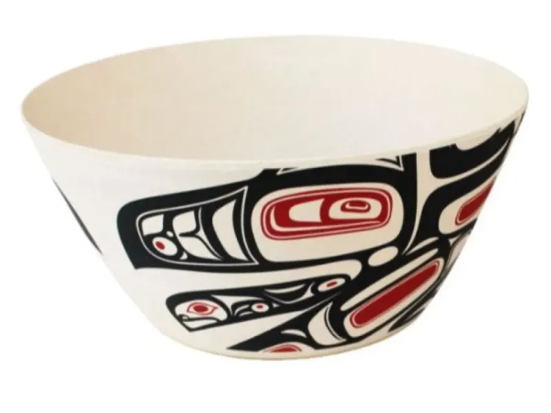 Bamboo Bowl (10″) -“Running Raven” by Morgan Asoyuf